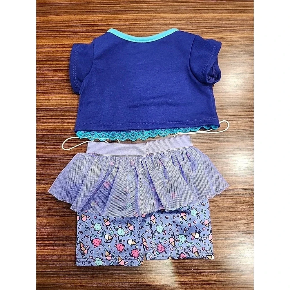 Build‎ A Bear Kabu Cat Catlynn Outfit Skirt With Leggings Shirt Purple